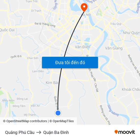 Quảng Phú Cầu to Quận Ba Đình map