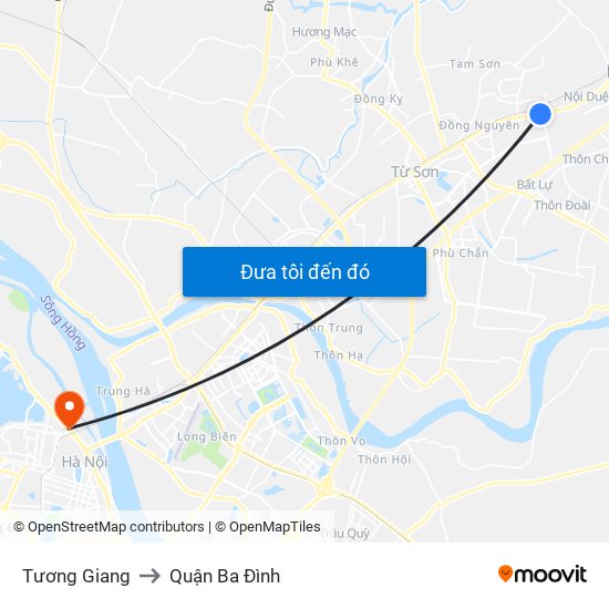 Tương Giang to Quận Ba Đình map