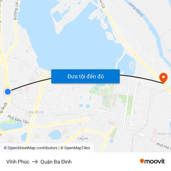 Vĩnh Phúc to Quận Ba Đình map