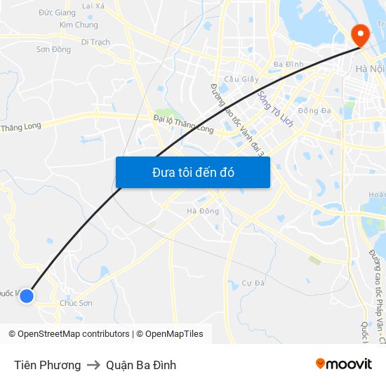 Tiên Phương to Quận Ba Đình map