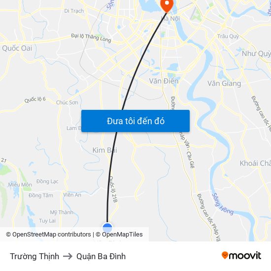 Trường Thịnh to Quận Ba Đình map