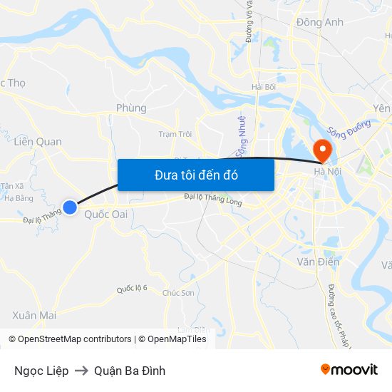 Ngọc Liệp to Quận Ba Đình map