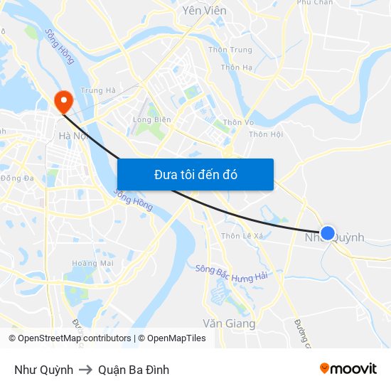 Như Quỳnh to Quận Ba Đình map