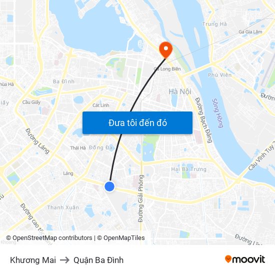 Khương Mai to Quận Ba Đình map