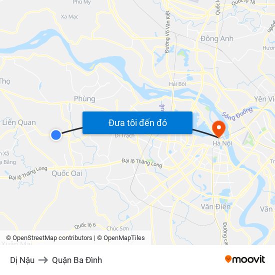 Dị Nậu to Quận Ba Đình map