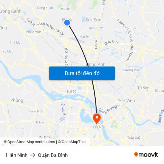 Hiền Ninh to Quận Ba Đình map