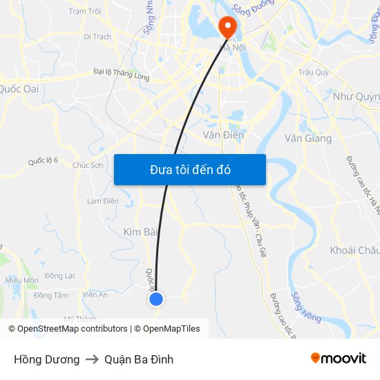 Hồng Dương to Quận Ba Đình map