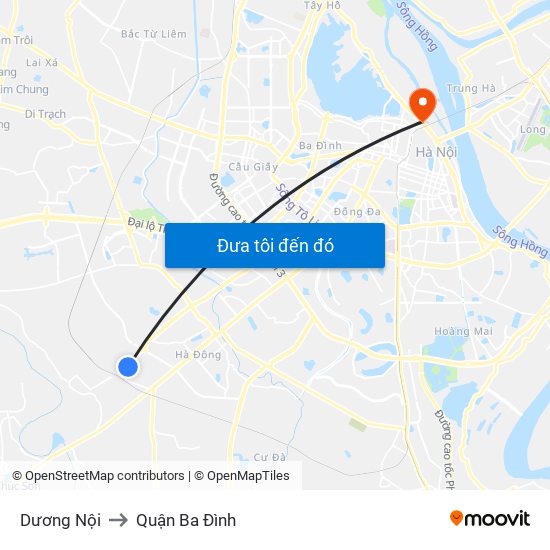 Dương Nội to Quận Ba Đình map