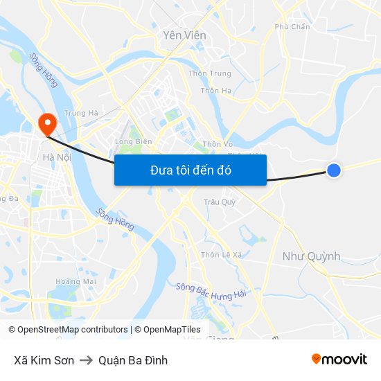 Xã Kim Sơn to Quận Ba Đình map