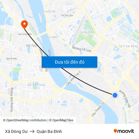 Xã Đông Dư to Quận Ba Đình map