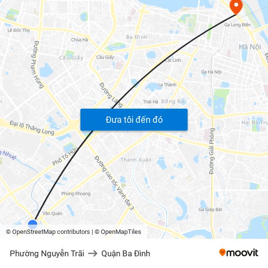 Phường Nguyễn Trãi to Quận Ba Đình map