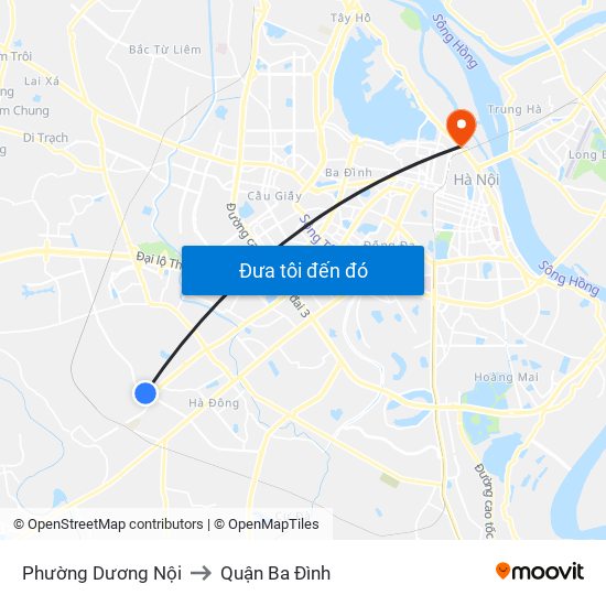 Phường Dương Nội to Quận Ba Đình map