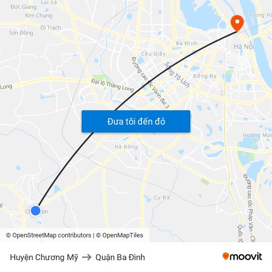 Huyện Chương Mỹ to Quận Ba Đình map