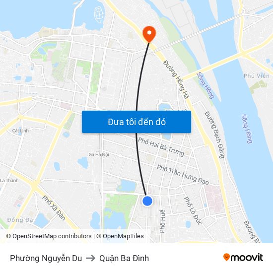 Phường Nguyễn Du to Quận Ba Đình map