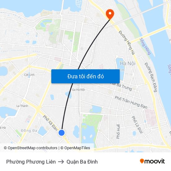 Phường Phương Liên to Quận Ba Đình map