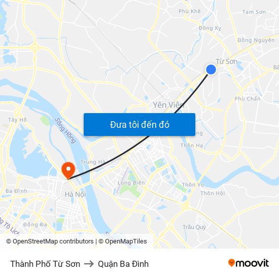 Thành Phố Từ Sơn to Quận Ba Đình map