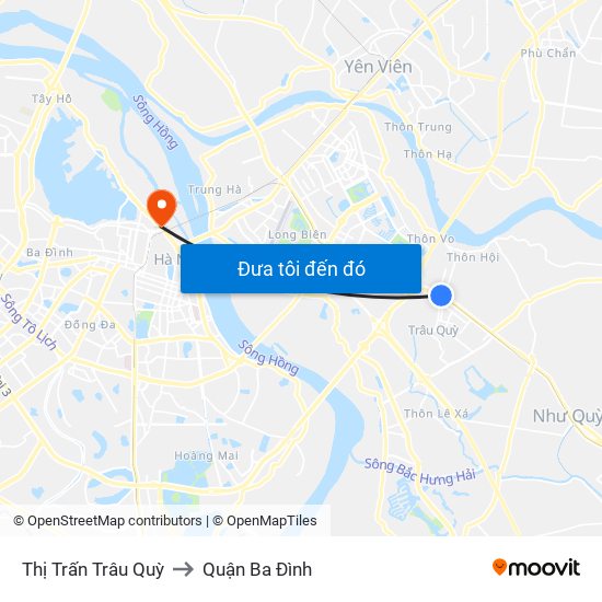 Thị Trấn Trâu Quỳ to Quận Ba Đình map