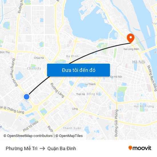 Phường Mễ Trì to Quận Ba Đình map