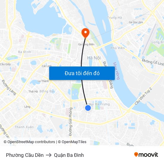 Phường Cầu Dền to Quận Ba Đình map