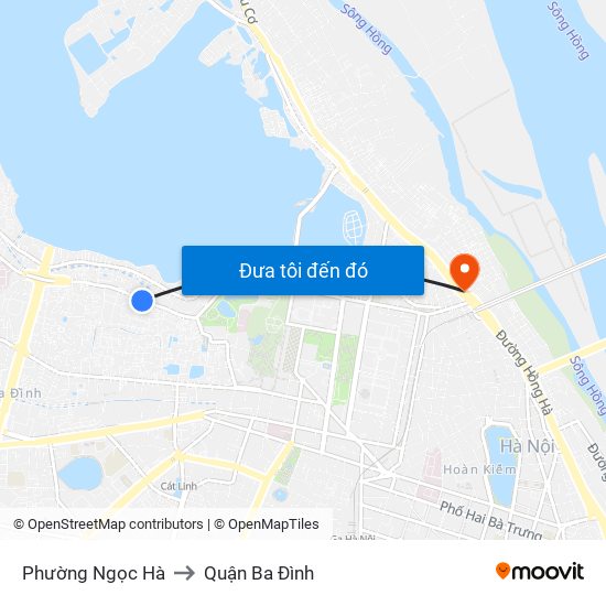 Phường Ngọc Hà to Quận Ba Đình map