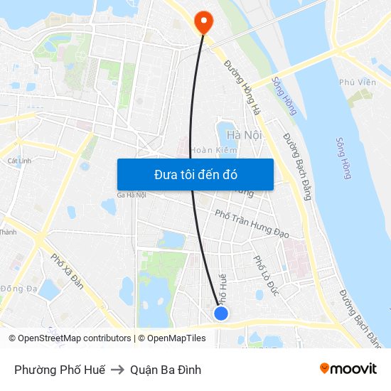 Phường Phố Huế to Quận Ba Đình map