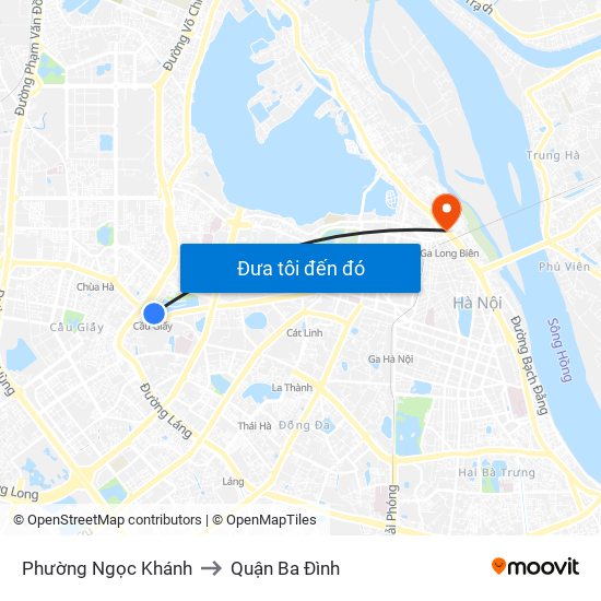 Phường Ngọc Khánh to Quận Ba Đình map