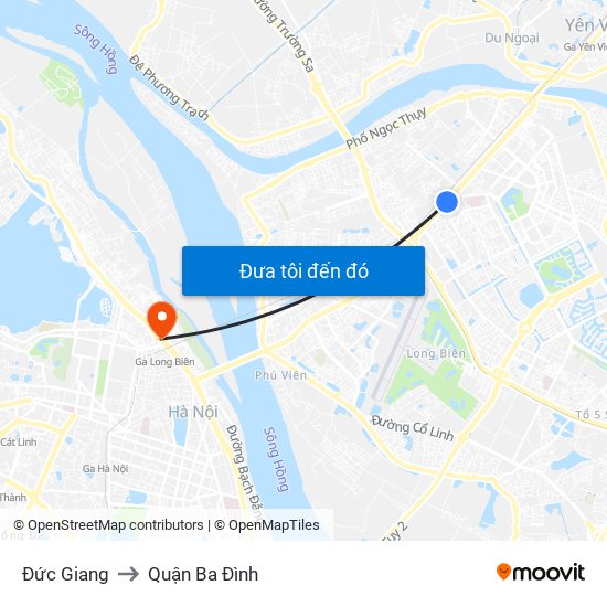 Đức Giang to Quận Ba Đình map