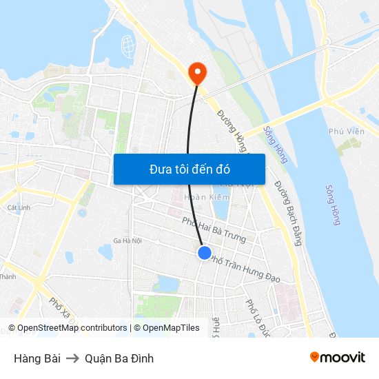 Hàng Bài to Quận Ba Đình map