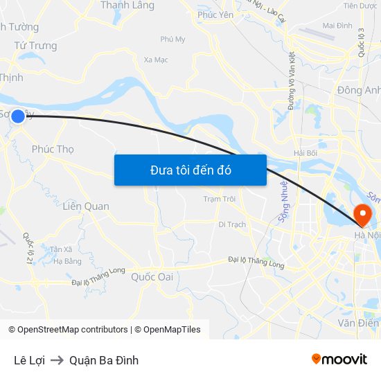 Lê Lợi to Quận Ba Đình map