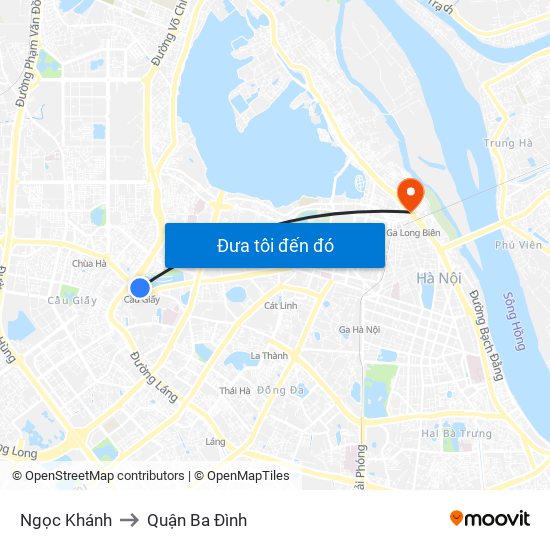 Ngọc Khánh to Quận Ba Đình map