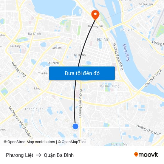 Phương Liệt to Quận Ba Đình map