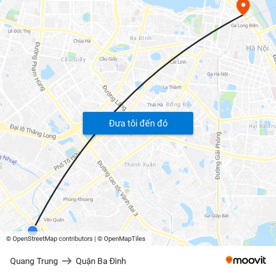 Quang Trung to Quận Ba Đình map