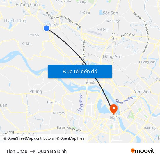 Tiền Châu to Quận Ba Đình map