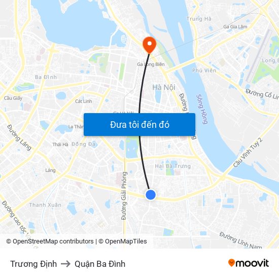 Trương Định to Quận Ba Đình map