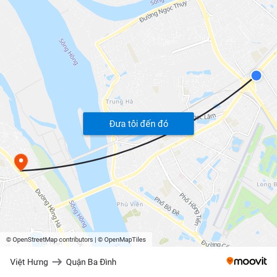 Việt Hưng to Quận Ba Đình map
