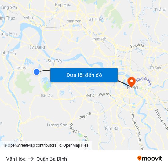 Vân Hòa to Quận Ba Đình map