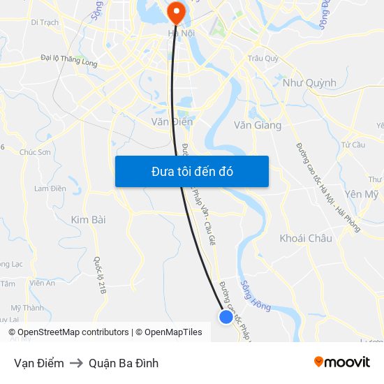 Vạn Điểm to Quận Ba Đình map