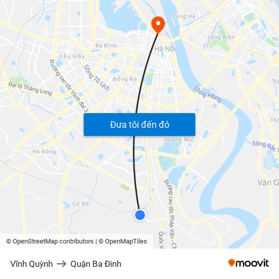 Vĩnh Quỳnh to Quận Ba Đình map