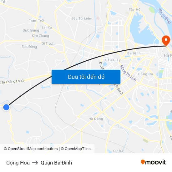 Cộng Hòa to Quận Ba Đình map