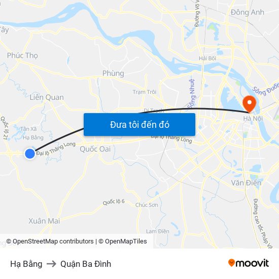 Hạ Bằng to Quận Ba Đình map