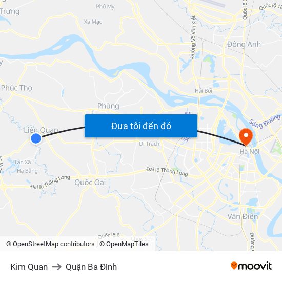 Kim Quan to Quận Ba Đình map