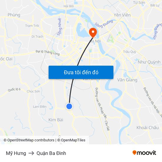 Mỹ Hưng to Quận Ba Đình map