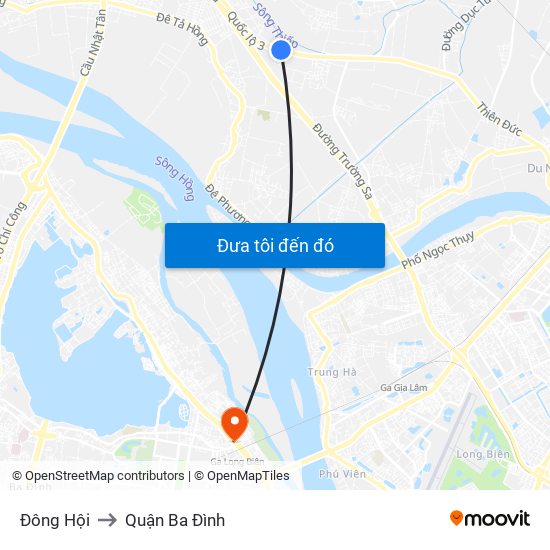 Đông Hội to Quận Ba Đình map