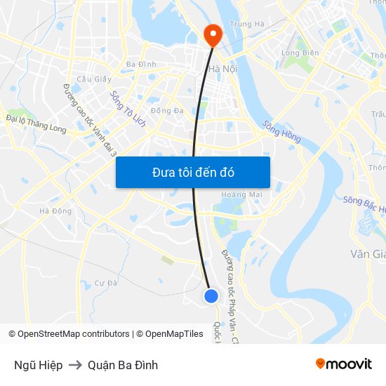 Ngũ Hiệp to Quận Ba Đình map