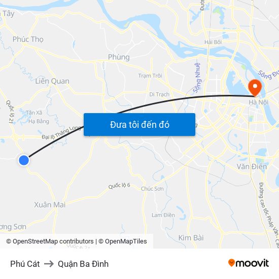 Phú Cát to Quận Ba Đình map