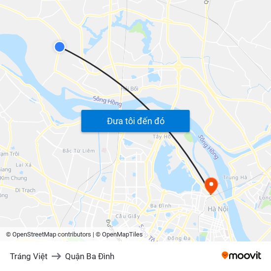 Tráng Việt to Quận Ba Đình map
