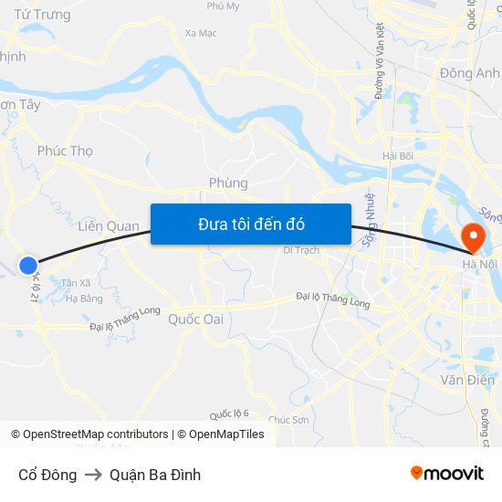 Cổ Đông to Quận Ba Đình map