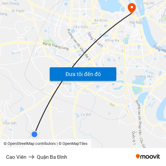 Cao Viên to Quận Ba Đình map