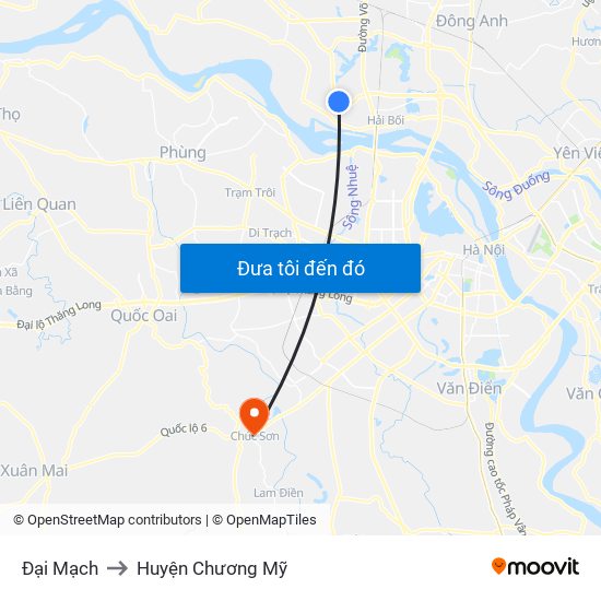 Đại Mạch to Huyện Chương Mỹ map