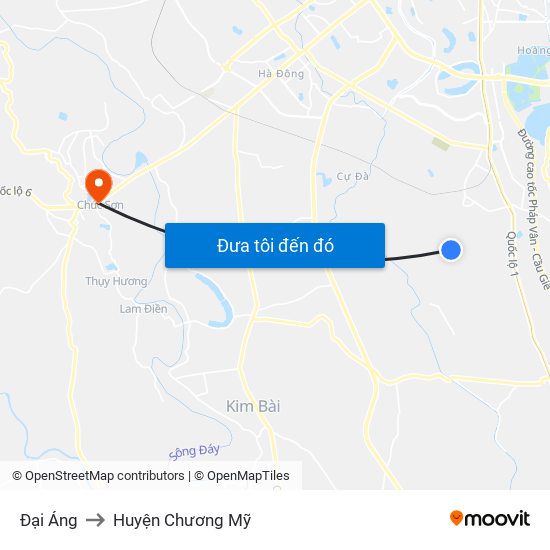 Đại Áng to Huyện Chương Mỹ map